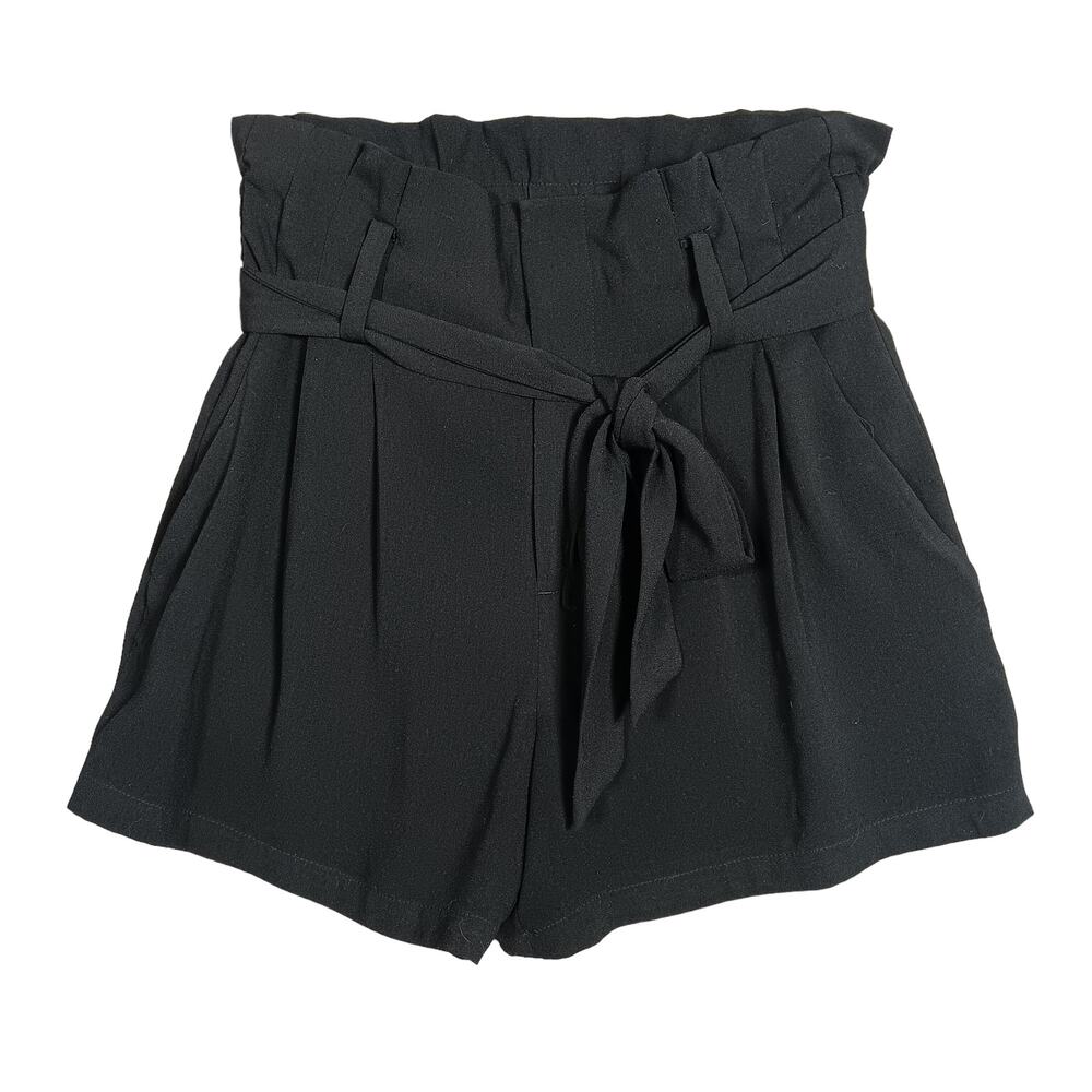 A.N.D. A New Day Paperbag Shorts Size XS Black With 2 Front Pockets and Belted